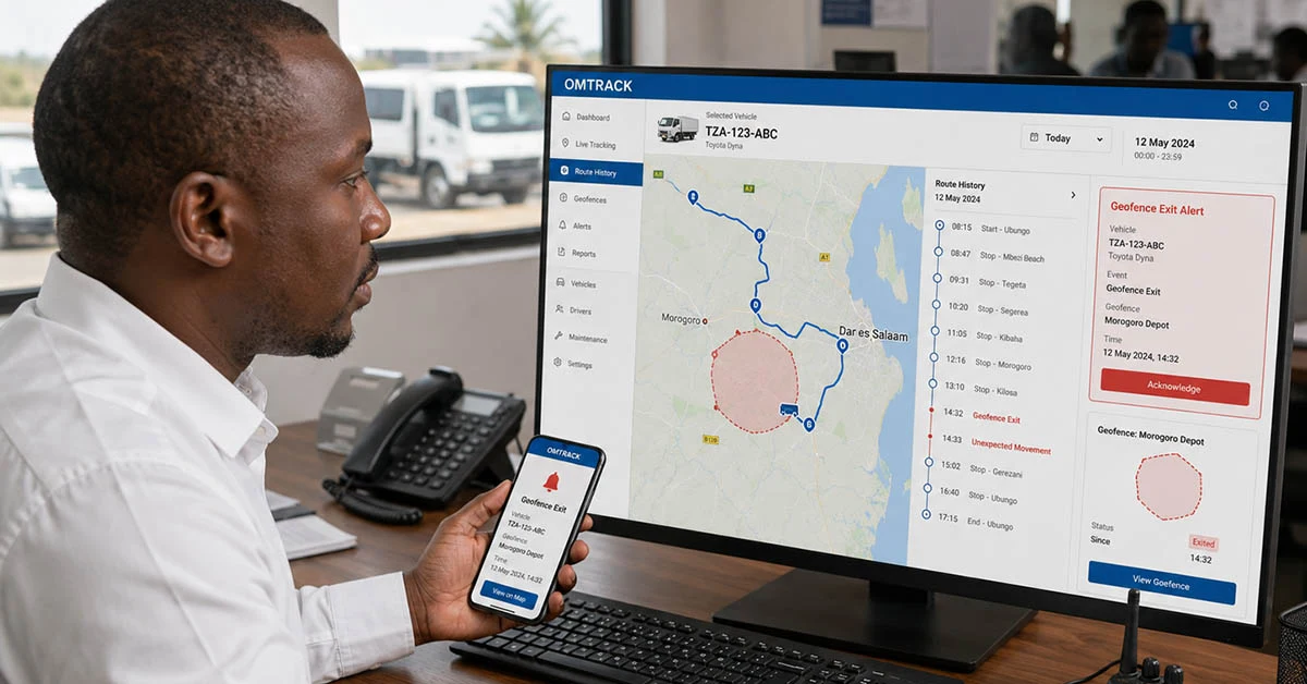 Route performance report comparing planned and actual delivery journeys in Tanzania